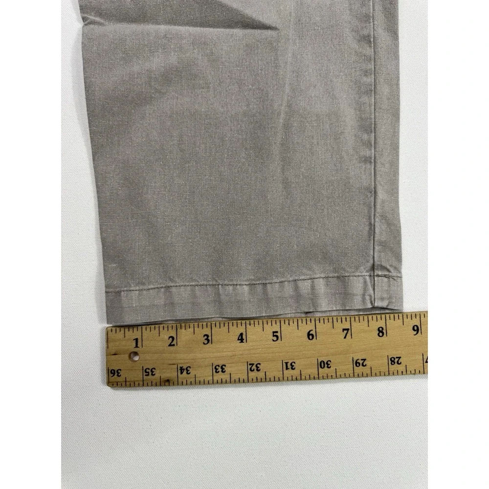 Eddie Bauer Mens 2XL Hemp Blend Drawstring Pants Gray Straight Leg Outdoor Chino